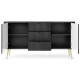 Комод с телескопическими направляющими Perfect Home Zova KSZ168 2D3S 168x87x39 Черный (золотые ножки) (PFH-091371) - фото 3