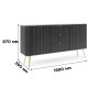 Комод с телескопическими направляющими Perfect Home Zova KSZ168 2D3S 168x87x39 Черный (золотые ножки) (PFH-091371) - фото 5
