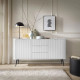 Комод с телескопическими направляющими Perfect Home Zova KSZ168 2D3S 168x87x39 Белый (черные ножки) (PFH-091279) - фото 1