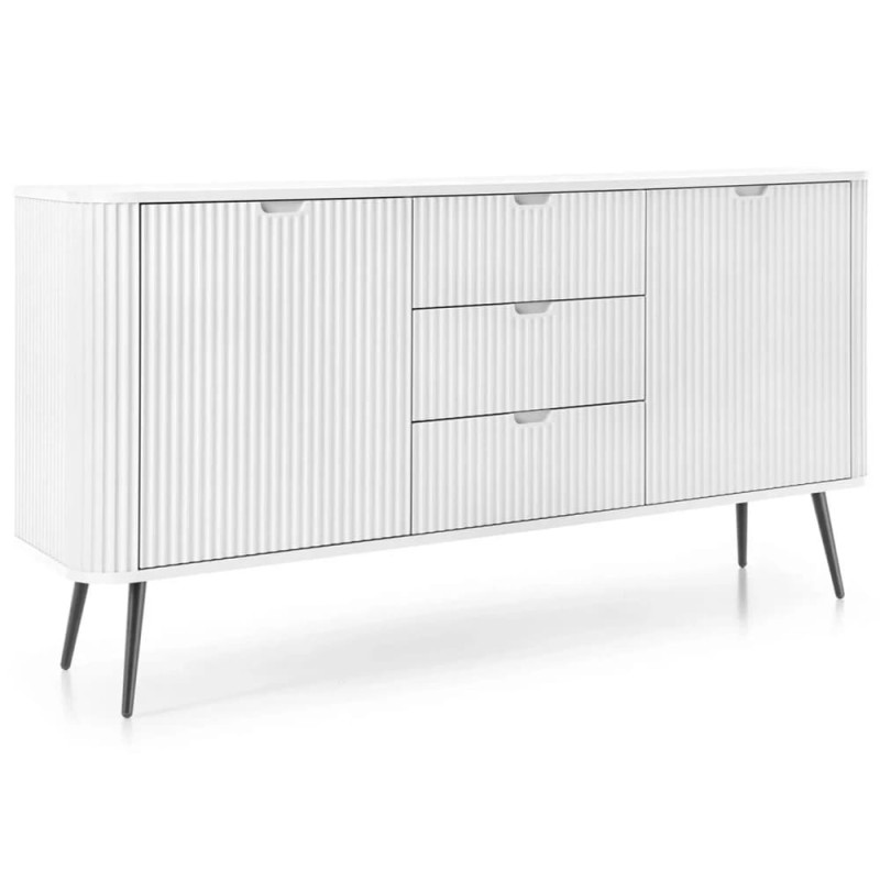Комод с телескопическими направляющими Perfect Home Zova KSZ168 2D3S 168x87x39 Белый (черные ножки) (PFH-091279)
