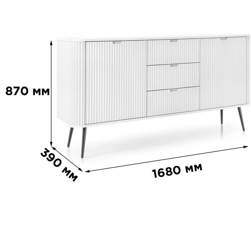 Комод с телескопическими направляющими Perfect Home Zova KSZ168 2D3S 168x87x39 Кашемир (золотые ножки) (PFH-091282)