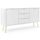 Комод с телескопическими направляющими Perfect Home Zova KSZ168 2D3S 168x87x39 Белый (золотые ножки) (PFH-091280) - фото 7