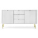 Комод с телескопическими направляющими Perfect Home Zova KSZ168 2D3S 168x87x39 Белый (золотые ножки) (PFH-091280) - фото 2