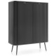Комод высокий Perfect Home Zova K103 2D 103x129x39 Черный (черные ножки) (PFH-091372) - фото 3