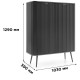 Комод высокий Perfect Home Zova K103 2D 103x129x39 Черный (черные ножки) (PFH-091372) - фото 6