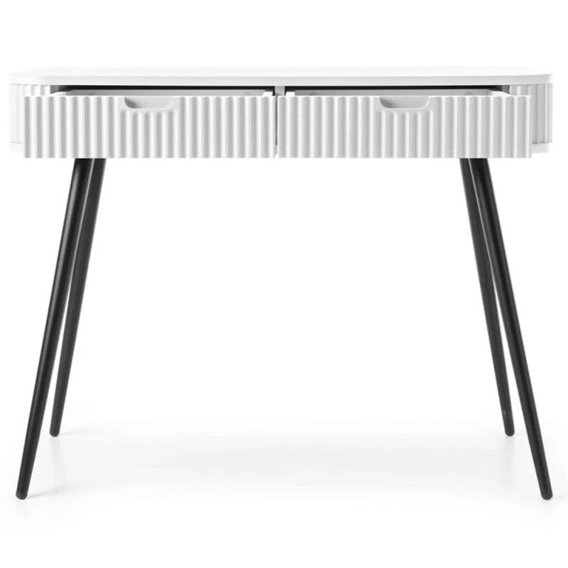 Туалетный столик с телескопическими направляющими Perfect Home Zova T103 103x80x49 см Белый (черные ножки) (PFH-091298)