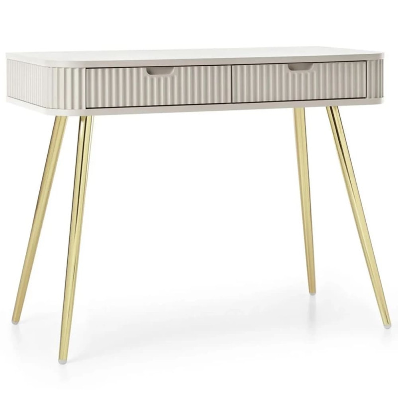 Туалетный столик с телескопическими направляющими Perfect Home Zova T103 103x80x49 см Кашемир (золотые ножки) (PFH-091301)