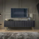 Тумба під телевізор Perfect Home Zova RTV168 168х56х39 Чорний (золоті ніжки) (PFH-091369) - фото 1