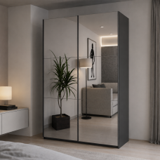 Шкаф купе Doros G-Caiser Антрацит 2 Зеркала / 3 части 160х60х240 (42005409) (DRS-012242)