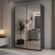 Шкаф купе Doros G-Caiser Антрацит 2 Зеркала / 3 части 160х60х240 (42005409) - фото 1