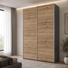 Шкаф купе Doros G-Caiser Антрацит/Дуб Эвок 2 ДСП / 3 части 160х60х240 (42005414) (DRS-012247)