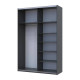 Шкаф купе Doros G-Caiser Антрацит/Дуб Эвок 2 ДСП / 3 части 160х60х240 (42005414) - фото 6