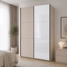 Шкаф купе Doros G-Caiser Кашемир/Белый 1 ДСП/1 стекло 3 части 180х60х240 (42005322) (DRS-012236)