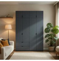 Шафа розпашна с антресолью Doros Лукас 160х50х240 см Графіт (DRS-011194)