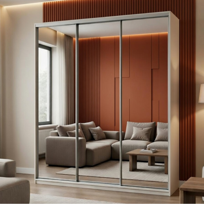 Шафа-купе Doros Сіті Лайт Кашемір 3 дзеркала 180х60х225 (DRS-011806) - фото 