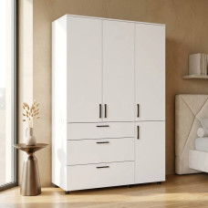Шкаф для одежды Doros Торн Белый 3 ДСП/3Ш (полки) 135х51.6х200 (DRS-012056)