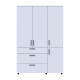 Шкаф для одежды Doros Торн Белый 3 ДСП/3Ш (полки) 135х51.6х200 (DRS-012056) - фото 4