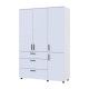 Шкаф для одежды Doros Торн Белый 3 ДСП/3Ш (полки) 135х51.6х200 (DRS-012056) - фото 2