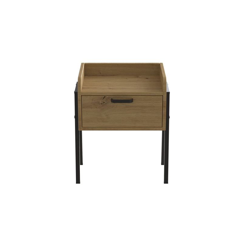 Тумба модульна Ferrum-decor Бетті 540x450x320 метал Чорний ДСП Дуб Дуб Артизан 16 мм (FRD-105507)