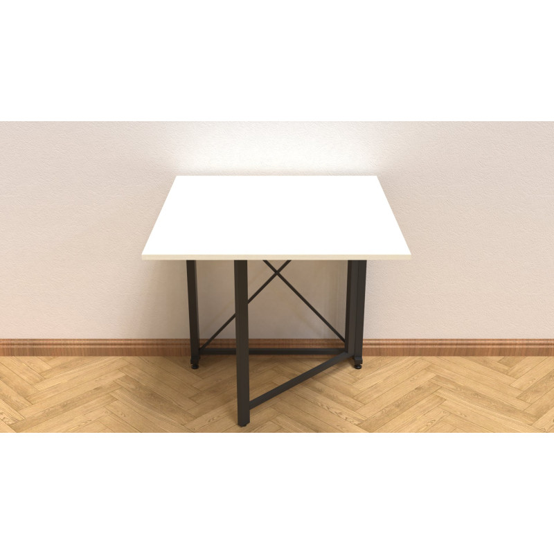Стіл-книга трансформер Оріон 1 Ferrum-decor 750x810x730 Чорний метал ДСП Біле 16 мм (FRD-104597)