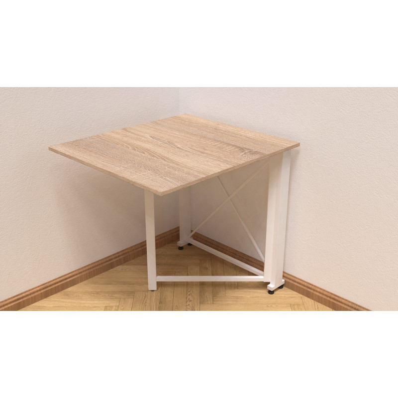 Стіл-книга трансформер Оріон 1 Ferrum-decor 750x810x730 Білий метал ДСП Дуб Сонома 16 мм (FRD-104607)