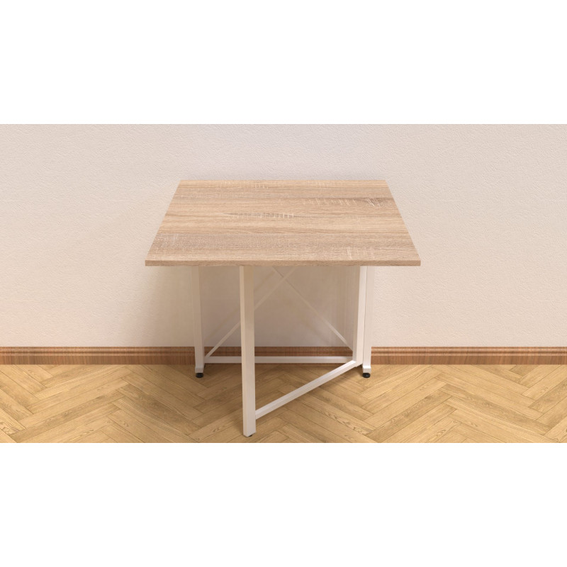 Стіл-книга трансформер Оріон 1 Ferrum-decor 750x810x730 Білий метал ДСП Дуб Сонома 16 мм (FRD-104607)