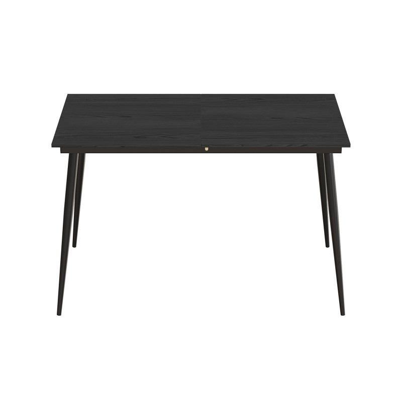 Стіл кухонний розкладний Данді на конусних ногах Ferrum-decor 75x120(160)x70 Чорний метал ДСП Сосна Кембра 16 мм (FRD-106778)