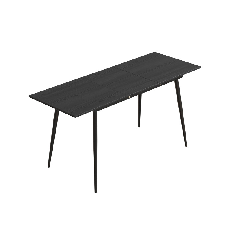 Стіл кухонний розкладний Данді на конусних ногах Ferrum-decor 75x120(160)x70 Чорний метал ДСП Сосна Кембра 16 мм (FRD-106778)