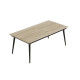 Стол трансформер журнальный Dandi Small Ferrum-decor 45x120(160)x60 Черный металл ДСП Дуб Сонома 16 мм (FRD-106788) - фото 5