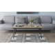 Стол трансформер журнальный Dandi Small Ferrum-decor 45x120(160)x60 Черный металл ДСП Дуб Сонома 16 мм (FRD-106788) - фото 11