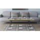 Стол трансформер журнальный Dandi Small Ferrum-decor 45x120(160)x60 Черный металл ДСП Дуб Сонома 16 мм (FRD-106788) - фото 3