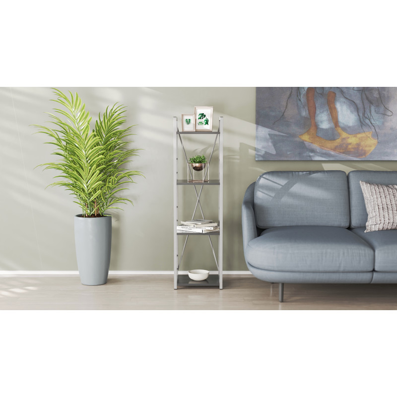 Етажерка 4/34 Ferrum-decor Серії Конект 120x34x28 сірий ДСП Сосна Кембра 16мм (FRD-104288)