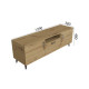 Тумба Лестер на конусних ніжках Ferrum-decor 48x139x38 Чорний метал ДСП Дуб Артизан 16 мм (FRD-106808) - фото 3