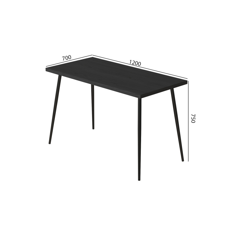 Кухонний стіл Марсель 30 Ferrum-decor 75x120x70 Чорний метал ДСП Сосна Кембра 32 мм (FRD-106688)