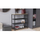 Полиця для взуття Слайм 3 Ferrum-decor 635x630x260 Чорний метал ДСП Дуб Сонома 16 мм (FRD-105158) - фото 5