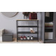 Полиця для взуття Слайм 3 Ferrum-decor 635x630x260 Чорний метал ДСП Дуб Сонома 16 мм (FRD-105158) - фото 2