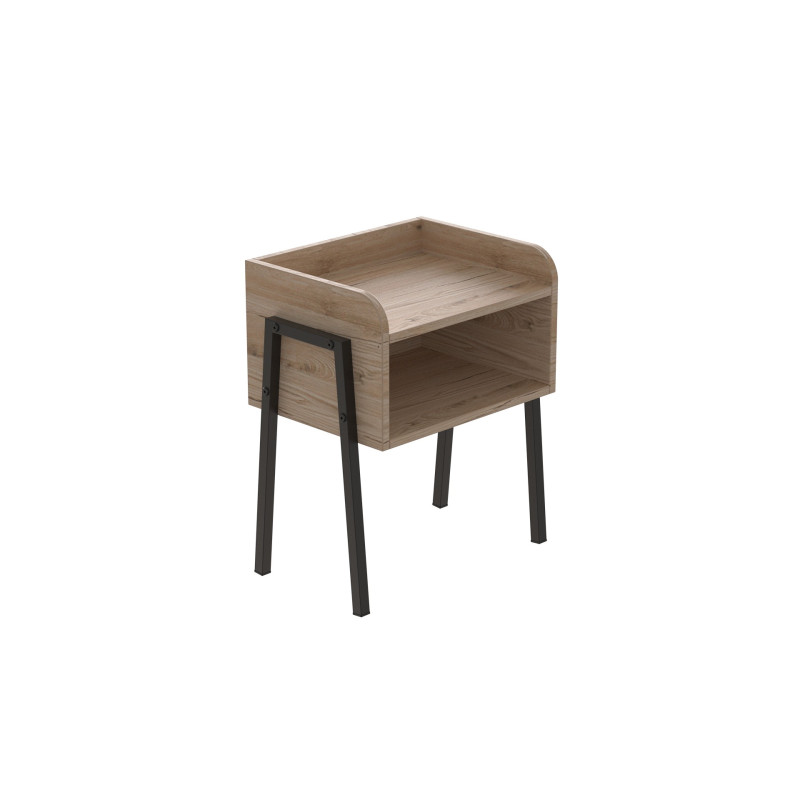 Тумба модульна Ferrum-decor Джузі 540x450x320 метал Чорний ДСП Дуб Сан-Марино 16 мм (FRD-102969)