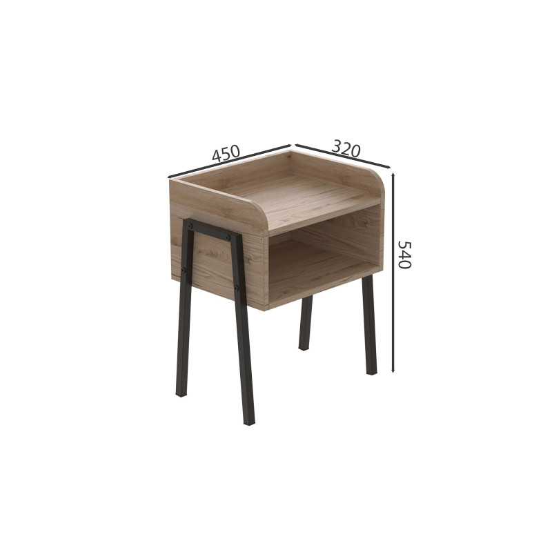 Тумба модульна Ferrum-decor Джузі 540x450x320 метал Чорний ДСП Дуб Сан-Марино 16 мм (FRD-102969)