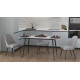 Стіл кухонний розкладний Данді на конусних ногах Ferrum-decor 75x120(160)x60 Чорний метал ДСП Бетон 16 мм (FRD-106769) - фото 9