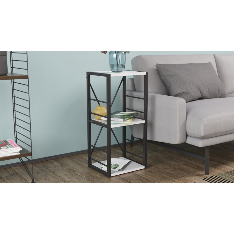 Етажерка 3/34 Ferrum-decor Серії Конект 73x34x28 чорний ДСП Біле 16мм (FRD-104289)