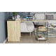 Стол-тумба трансформер Смарт 3/2 с этажеркой Ferrum-decor 1430x1450x600 Черный металл ДСП Дуб Сонома 16 мм (FRD-105119) - фото 3