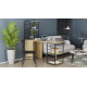 Стол-тумба трансформер Смарт 3/2 с этажеркой Ferrum-decor 1430x1450x600 Черный металл ДСП Дуб Сонома 16 мм (FRD-105119) - фото 4