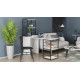 Стол-тумба трансформер Смарт 3/1 с этажеркой Ferrum-decor 1430x1450x500 Черный металл ДСП Белое 16 мм (FRD-105109) - фото 4