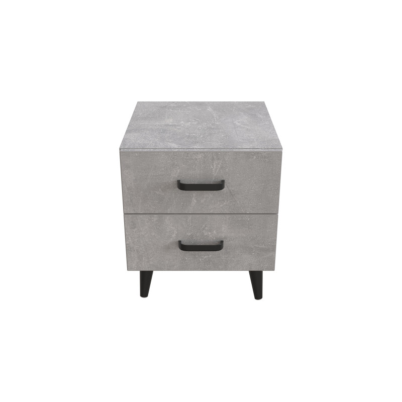Тумба Віва 2 на конусних ніжках Ferrum-decor 41x35x40 Чорний метал ДСП Бетон 16 мм (FRD-106809)