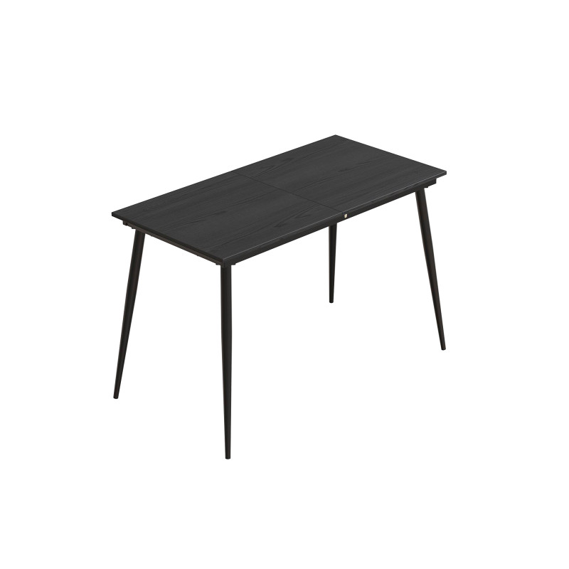 Стіл кухонний розкладний Данді на конусних ногах Ferrum-decor 75x120(160)x60 Чорний метал ДСП Сосна Кембра 16 мм (FRD-106770)