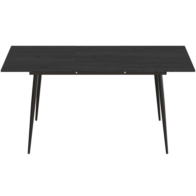 Стіл кухонний розкладний Данді на конусних ногах Ferrum-decor 75x120(160)x60 Чорний метал ДСП Сосна Кембра 16 мм (FRD-106770)