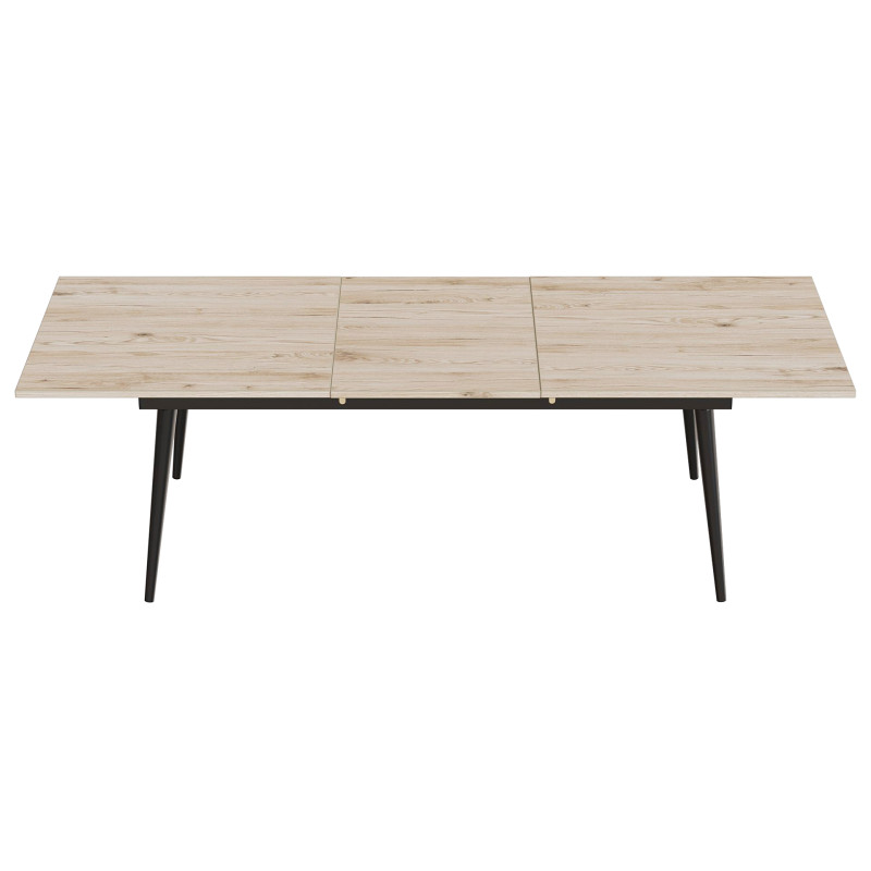 Стол трансформер журнальный Dandi Small Ferrum-decor 45x120(160)x60 Черный металл ДСП Дуб Сан-Марино 16 мм (FRD-106790)