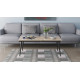 Стол трансформер журнальный Dandi Small Ferrum-decor 45x120(160)x60 Черный металл ДСП Дуб Сан-Марино 16 мм (FRD-106790) - фото 11