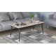 Стол трансформер журнальный Dandi Small Ferrum-decor 45x120(160)x60 Черный металл ДСП Дуб Сан-Марино 16 мм (FRD-106790) - фото 2
