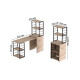 Стол-тумба трансформер Смарт 3/1 с этажеркой Ferrum-decor 1430x1450x500 Черный металл ДСП Дуб Сан-Марино 16 мм (FRD-105110) - фото 6